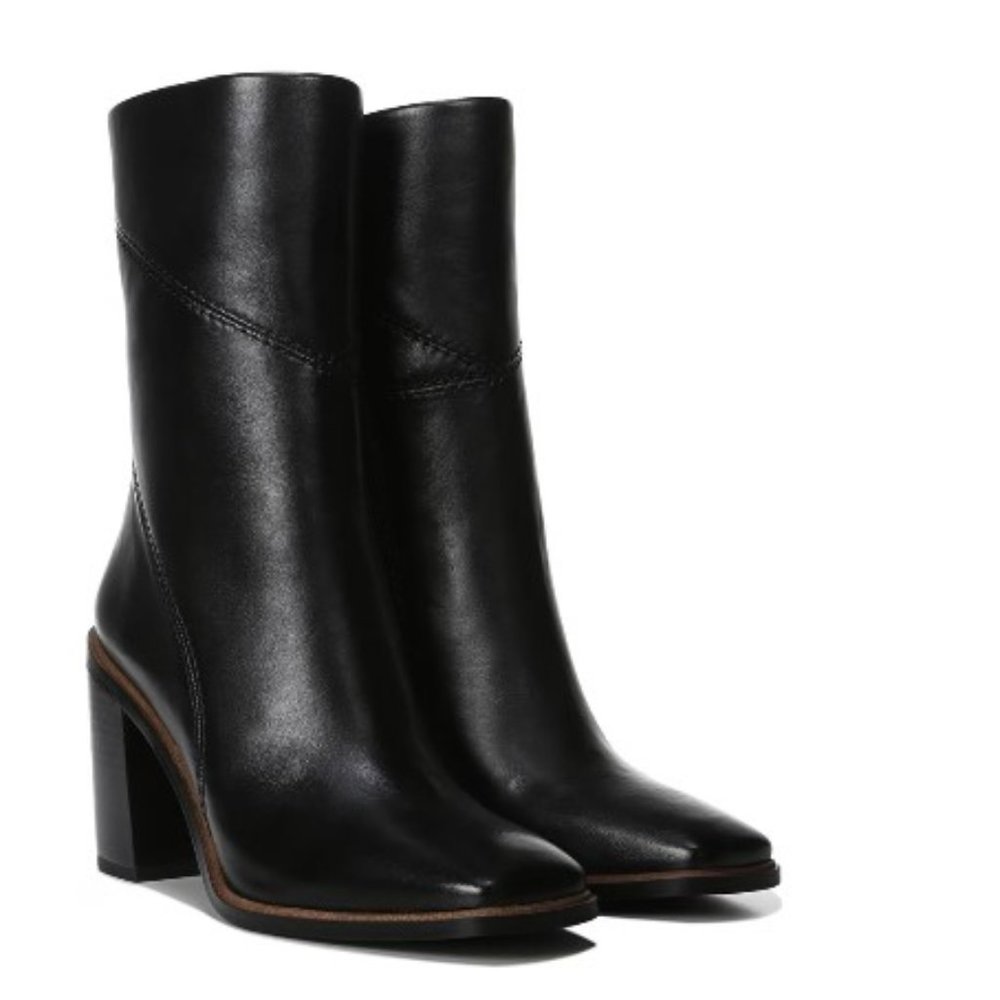 NEW - Franco Sarto - Stevie Mid Calf Boot - BLACK LEATHER